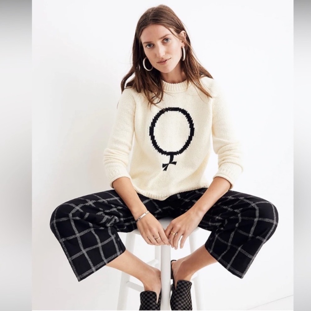 Madewell x Girls Inc. Alpaca Blend Female Symbol Cream Sweater - Small